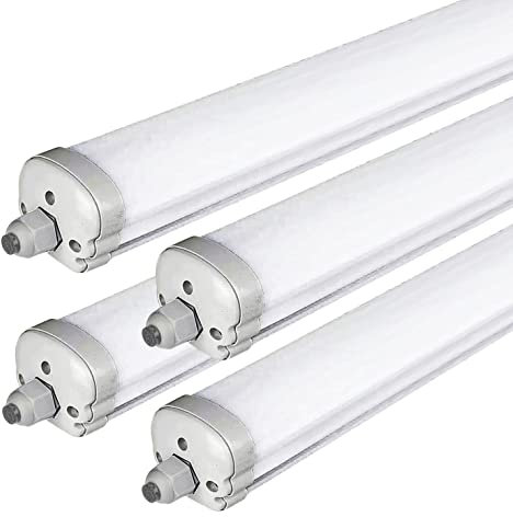 ZONE LED SET - LED Feuchtraumleuchte, 120cm, 36W, 4320 Lumen, Neutralweiß 4000K, IP65, LED Röhrenlampe, Kellerleuchte, Nassraumleuchte, Feuchtraum Deckenleuchte, (4-er Pack)