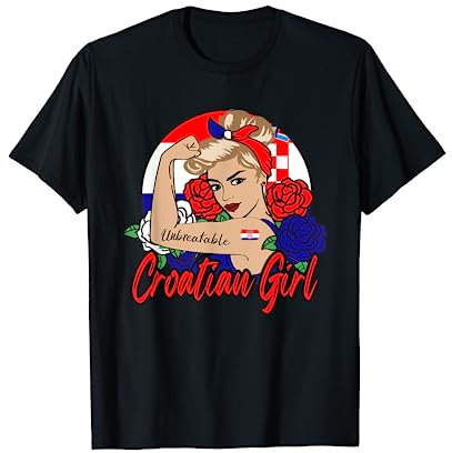 Kroatische Mädchen Kroatien Frau Kroaten Flagge T-Shirt