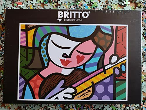Bluebird Puzzle - Mädchen mit Gitarre, 1000 Teile Pop-Art Puzzle von Romero Britto - Für Erwachsene