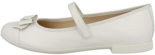Geox Fille Jr Plie' Ballet Flat, Blanc, 33 EU