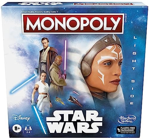 Hasbro Gaming Monopoly: Star Wars Light Side Edition Board Game for Families and Kids Ages 8 and Up,Star Wars Jedi Game for 2-6 Players,Family Games