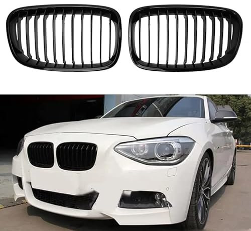 HZTWFC Glänzende schwarze 11 Single Slates Frontgrill Nierengrill Renngrill für BMW 1 Serie F20 F21 116i 118i 2011-2014