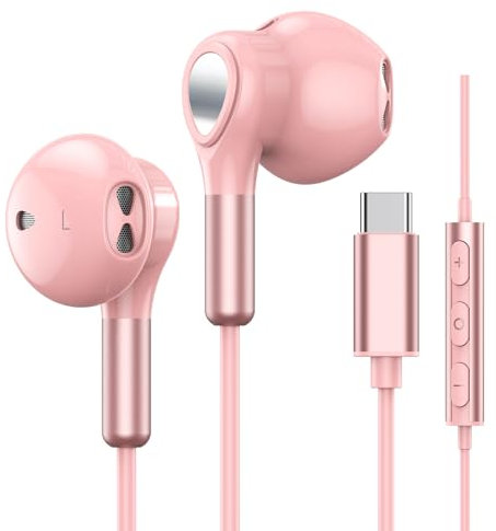 USB C Kopfhörer für Samsung Galaxy S24 S23 Ultra S22 S21 FE S20 A53 A54 USB C Kopfhörer mit Mikrofon In-Ear Kopfhörer mit Kabel Ohrhörer USB Typ C für iPhone 16 15 iPad Pro Air 5 Mini 6 Google Pixel 9