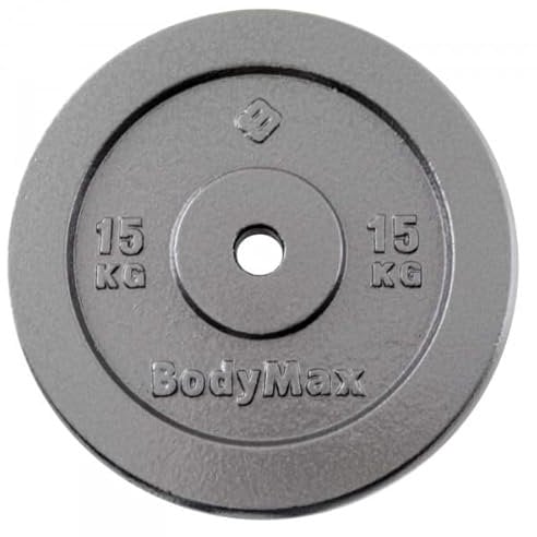 BodyMax Cast Iron 1 Standard Weight Plates – Durable Cast Iron with 1 Hole – Ideal for Home Gyms & Standard (1) Barbells – Sold Individually - 1.25kg - 25kg (1.25, Kilograms)