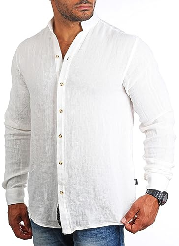 Carisma Herren langarm Sommer Hemd trendig luftig grob gewebt retro Look 9171/8567