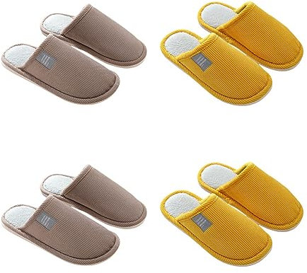 Teceyfeet 4 Paia Pantofole Donna Invernali Ciabatte Ospiti Lavabili Pantofola Comoda Ciabatte Pelose Calde Casual da per Unisex Slipper Pantofole per Ospiti