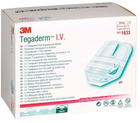 TEGADERM 3M I.V. Kan.-u.Kath.Fix.7x8,5cm tran.1633 100St