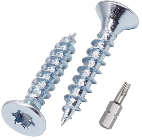 SKIR'CO (700 pièces) Vis à bois en acier zingué 4,5 x 25 mm, tête Torx, tête fraisée, vis pour panneaux d'aggloméré, entièrement filetées