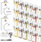 SIAZIH 24 Botes Especias Cristal Cuadrado, 120ml Botes para Especias Cocina con Etiquetas Blancas Impecables, Frascos Especiarias con Espolvoreador y Tapa de Acero Inoxidable