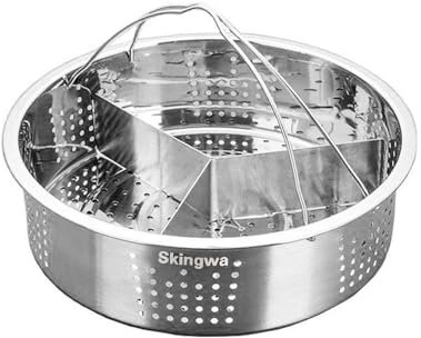 Skingwa Steamer Basket for Instant Pot Pressure Cookers Pots Accessories Steamer Basket with Egg Steamer Rack Steamer Divider (Steamer Basket+Divider)
