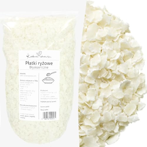Fiocchi di Riso Istantanei Naturali 1 kg – Colazione Leggera e Veloce, Senza Zuccheri Aggiunti, Ideali per Porridge e Ricette Light | KUCHNIA ZDROWIA