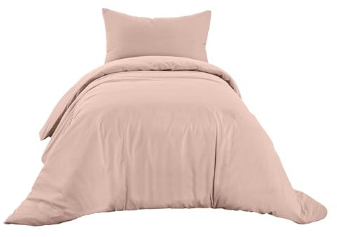 Ruggeri - Parure Copripiumino - 100% Puro Cotone - Made In Italy - Collezione Let's Color! (Singolo, Rosa)