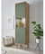 Lomadox Wohnzimmer Esszimmer Vitrine Vitrinenschrank Standvitrine in Eiche mit grün Modern