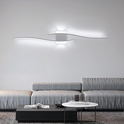 DELIPOP Aplique de Pared Interior LED 27W, Moderna Lámpara de Pared Larga 89CM para Sala de Estar Dormitorio Escaleras Pasillo