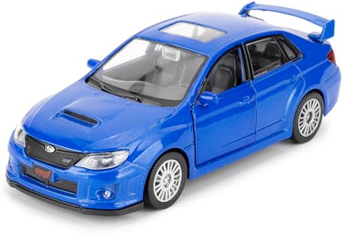 imtfzct 1/36 Subaru WRX STI 2010 Modellauto, Alu-Spielzeugauto mit Rallyefunktion, Modellspielzeug Freizeitauto, Auto-Geschenk für Jungen und Mädchen (blau)