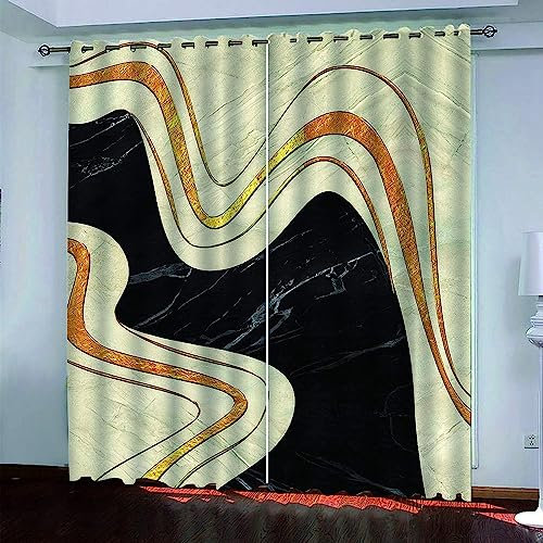 Flächenvorhang Set Linienstruktur Moderne Haushalt Schlafzimmer Balkon Wärmedämmung 3D-Druck Vorhang Panel Home Decor Vorhänge Für Wohnzimmer Bedroom Children's Room -5V4F0I5G2A5