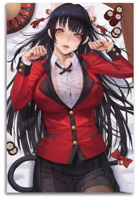 ECGDFWAZ Kakegurui Jabami Yumeko Anime-Poster, Leinwand-Poster, Wandkunst, Dekoration, Wohnzimmer, Schlafzimmer, Dekoration, Poster, 20 x 30 cm, ungerahmter Stil