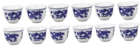 MAGICLULU 12 Pièces bol à thé décoratif tasses à thé asiatiques gobelet tasse à soupière tasse à vintage bol à kungfu verre à liqueur en céramique à ancien