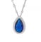 MHGSQUISW 925 Silber 15 * 25 mm Saphir Halskette für Frauen Diamant Edelstein Hochzeit Geschenk