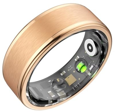 Smart Ring Android Smartringe für Herren Damen IOS Fitness Tracker Smart Ring Smartring Fitness Ring Pulsmesser Sport Schlaftracker Gesundheitsring Schrittzähler Fitnesstracker Gold Schwarz