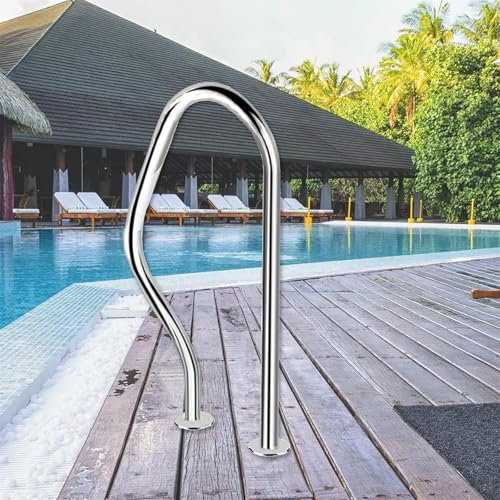 Ringhiere per piscina interrate in acciaio inossidabile 304, corrimano di sicurezza con capacità di carico di 150 kg (2 pezzi) per scale per piscina e spa
