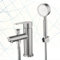 Badezimmer-Waschtischarmatur, 304 Edelstahl-Multifunktions-Waschtischarmatur mit Booster-Dusche, Duschsitz und 1,5 m Brauseschlauch