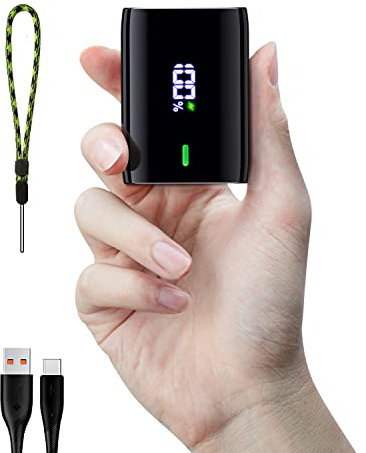 Powerbank 10000mAh, Power Bank Klein Aber Stark mit LED-Anzeige, 3A USB C (In & Out) Schnellladefunktion Externer Handyakkus Kompatibel mit Samsung S23 Xiaomi AirPods
