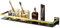 SAYAYO Bathroom Shelf Tempered Black Glass Shelf Wall Mounted 50CM Large Capacity with SUS304 Stainless Steel Gold Rail, Shower Storage Shelves