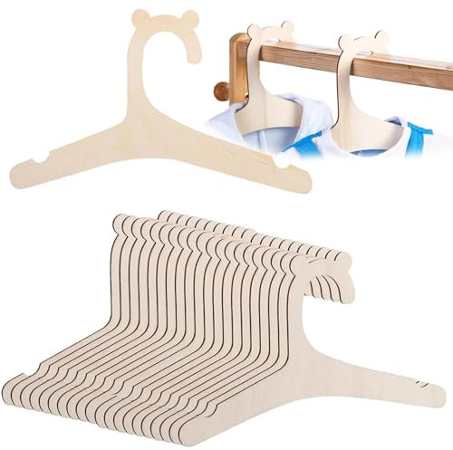 20 perchas para ropa de bebé, de madera, para niños, 12,1 x 22,8 cm