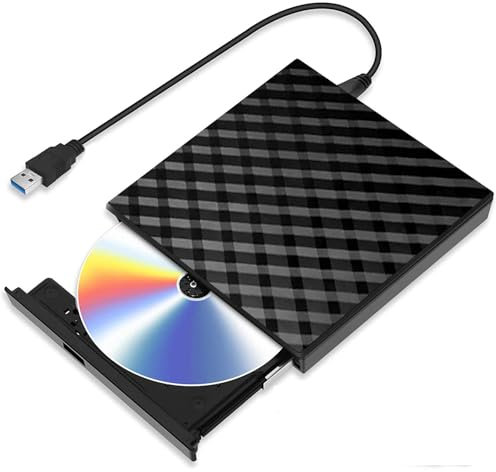 XIAOXIN Lettore CD DVD Esterno Portatile, Masterizzatore DVD Esterno, Lettore CD Esterno per Pc Desktop Tower, Disco Esterno Ultra Slim USB 3.0, compatibile con Windows 11/10/8.1/7/XP, Linux