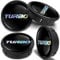 SkinoEu 4 x 60 mm ABS Auto Alufelgen Center Universal Felgen Nabenkappen mit Silikon Aufkleber Auto Tuning Logo Emblem Hologramm Turbo CX 64
