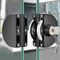 Cerradura de puerta de cristal con cerradura sin perforación de cristal, antirrobo, cerradura de puerta corredera con 3 llaves, acero inoxidable para puerta corredera de cristal pequeña de 10 mm-12 mm