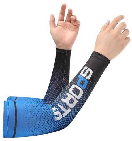 COYUN 1 pares Mangas de brazo Hombres, Mangas de brazo de protección UV Cubierta de brazo de enfriamiento Mangas de brazo de verano al aire libre Mangas de brazo de protección solar