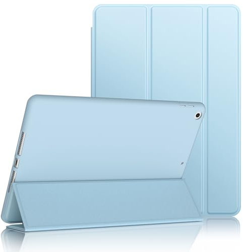 Yisica Protective Cover for iPad 9th Generation Case 2021/iPad 8th Generation Case 2020/7th Gen 2019, Tri-Fold Slim Tablet Cover with Auto Wake/Sleep, Full-Body Protection Anti-Fingerprint Light Blue