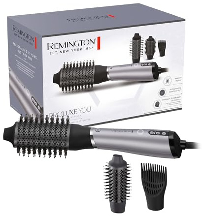Remington Warmluftbürste [3 Stylingaufsätze, Intelligent StyleAdapt™ lernt & personalisiert Hitze] PROluxe You (Diamantkeramikbeschichtung,Ionen Generator,Haaransatz-Booster,Volumen) Airstyler AS9880
