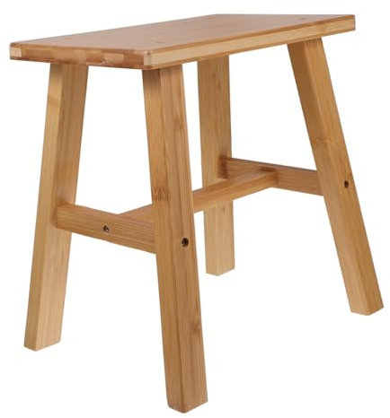 OUNONA piccolo sgabello da doccia piccola sgabello per esterni sedili per doccia sgabello a gradino in legno mini sgabello sedile in legno sgabello di fiori bambù Marrone chiaro