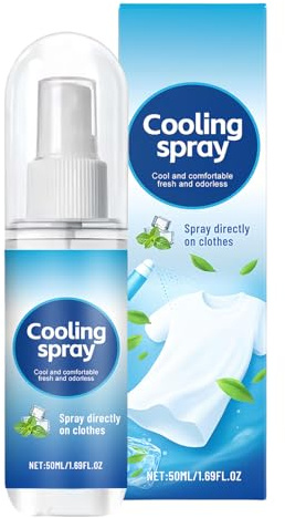 Erfrischendes Bekleidungsspray – 50 ml, kein öliger Vernebler, Reise-Lösung | Tragbares Spray ideal für Sportarten, während das Spray im Freien verdampft Summer Hot Beach Athleten Yoga