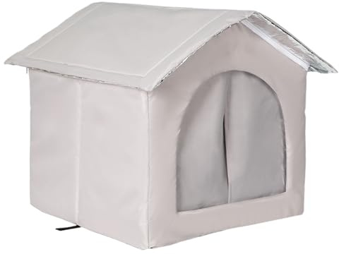 Katzenhöhle für den Außenbereich – 350 g wetterfest, warm, Gitterbett, Haustierhaus, Indoor-Garten für kleine und mittelgroße Hunde, Porch