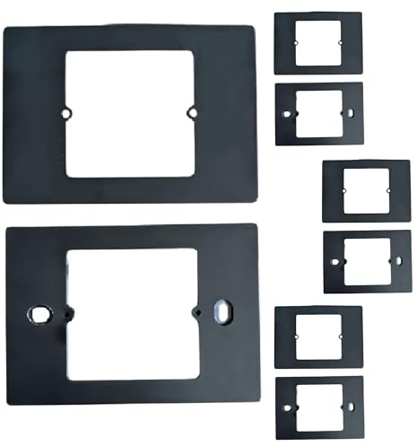 4 Kit Adattatore Scatola 503 a 502 Nero, Copri Cassetta Placca Per Cassetta 503, Supporto Riduttore per Termostati e Prodotti Smart Forma Quadrato, 120X86X3,5mm, Vite Incluso