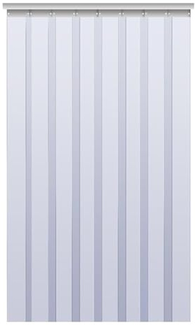 Rideau de porte en plastique, Bandes de rideaux de porte en PVC lisse et transparent pour portes de chambres froides, entrepôts et garages(10pcs 1.5x2.3m)