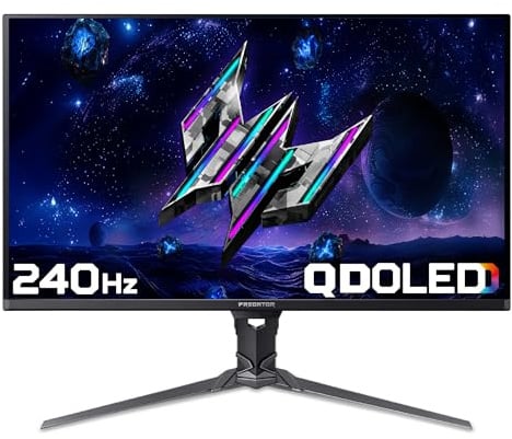 Acer Predator X32X5 32 QD-OLED 4KUHD 240Hz Height Adj Gaming Monitor w Speakers