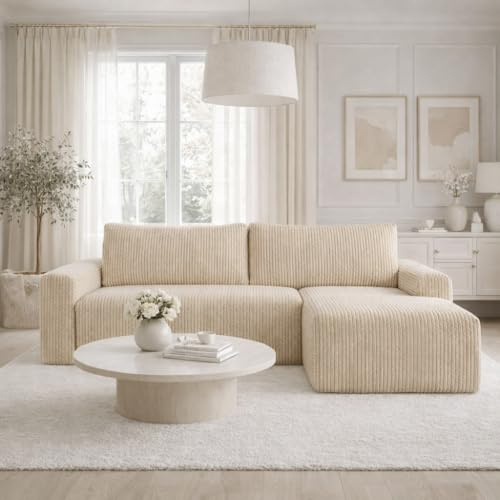 Dekori Möbel Ecksofa Milo SMALL mit Schlaffunktion und Bettkasten, rechte Ecke (TILIA 11, rechtshändig)