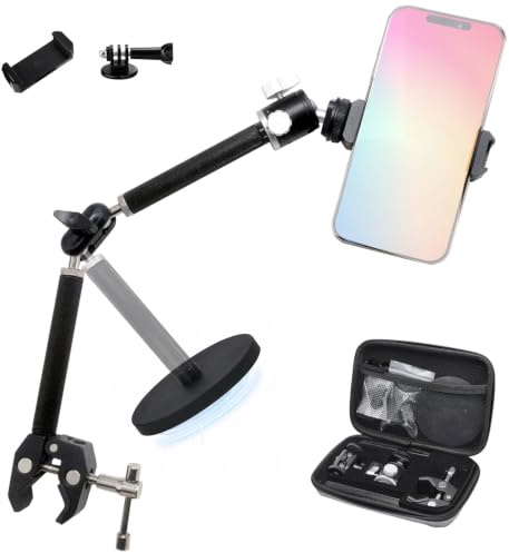 FotoZ TZ-07 Modular Camera Mount, Magic Arm Super Clamp Magnetic Base | Flexible setups for creators with Camera, Phone, GoPro, Webcam & LED Light support for streaming, vlogging and photography.