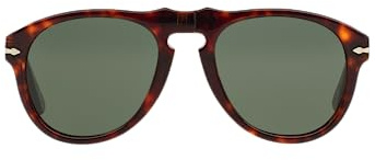 Persol PO0649 Aviator Sunglasses, Havana/Green, 52 mm