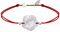 LES POULETTES BIJOUX - Bracelet Lien Fleur de Nacre Ivoire et Perles d'Argent 925 - Classics - Rouge