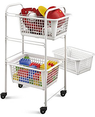 Metaltex - Resserre 3 corbeilles coulissantes - SAN Diego Blanc 30 x 38 x 68 cm