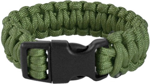 Survivalarmband aus geflochtener Paracord mit Clipverschluss 22mm Oliv M