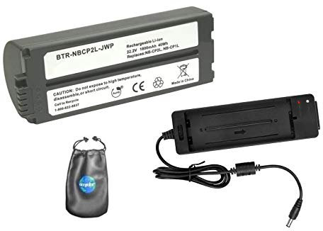 Digitaler Ersatzakku Plus Reiseladegerät für Canon NB-CP2L, NB-CP1L - Inklusive Objektivzubehörtasche