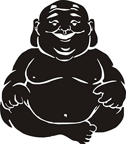 NetSpares Plott Aufkleber Buddha Asian Budda Sticker Tuning Gebet Autoaufkleber Domo