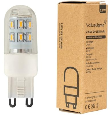 MiniSun | Pack of 10 3w Energy Saving G9 LED Light Bulbs Warm White | Bulbs, Home Décor & Improvement Essential
